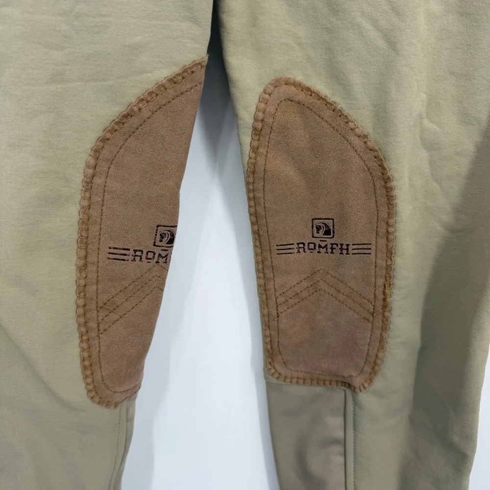 Romfh Sarafina knee patch breeches in beige tan color sz 16‎